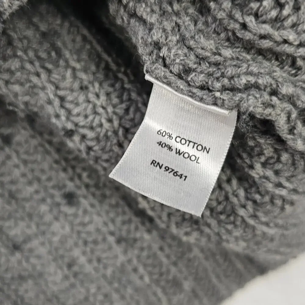 JJill gray marl jewel neck pullover sweater minimal simple normcore XL